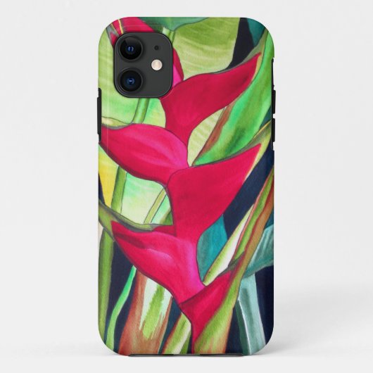 Heliconia Lobster Claw tropische waterverf Case-Mate iPhone Case (Achterkant)