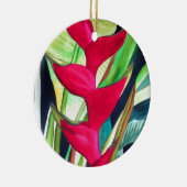 Heliconia Lobster Claw tropische waterverf Keramisch Ornament (Rechts)