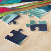 Heliconia Lobster Claw tropische waterverf Legpuzzel (Zijkant)