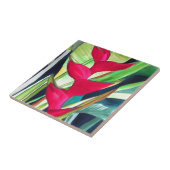 Heliconia Lobster Claw tropische waterverf Tegeltje (Zijkant)