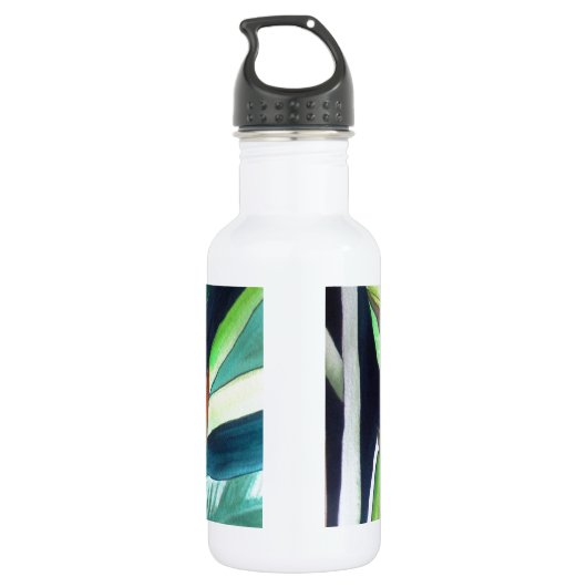 Heliconia Lobster Claw tropische waterverf Waterfles (Achterkant)