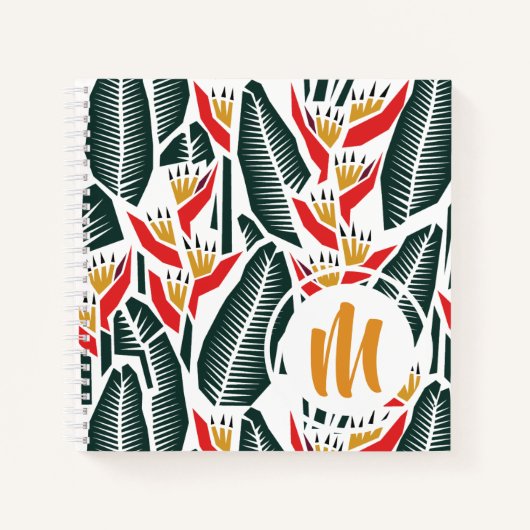 Heliconia Monogram Sketch|Journal Notitieboek (Voorkant)