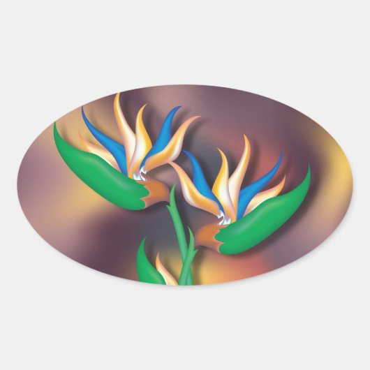 Heliconia Ovale Sticker (Voorkant)