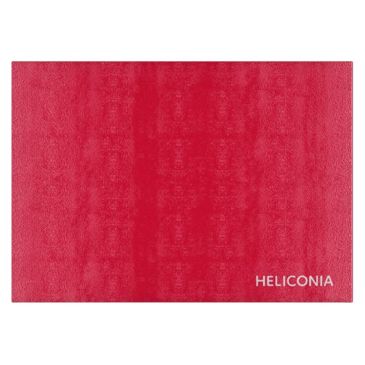 Heliconia rode kleur naam snijplank (Voorkant)