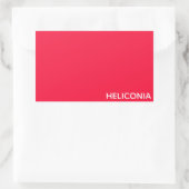Heliconia rode kleurnaam rechthoekige sticker (Tas)