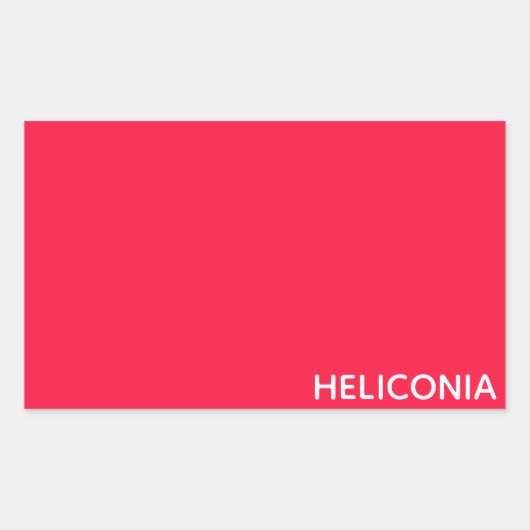 Heliconia rode kleurnaam rechthoekige sticker (Voorkant)