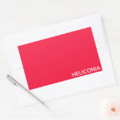 Heliconia rode kleurnaam rechthoekige sticker (Envelop)