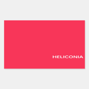 Heliconia rode kleurnaam rechthoekige sticker