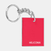 Heliconia rode kleurnaam sleutelhanger (Voorkant Links)
