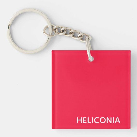 Heliconia rode kleurnaam sleutelhanger (Voorkant)