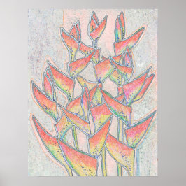 Heliconia Rostrata Tropische bloemen Bloemen Bloem Poster