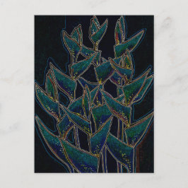 Heliconia rostrata tropische bloemen bloemenzwart briefkaart