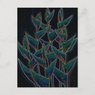 Heliconia rostrata tropische bloemen bloemenzwart briefkaart