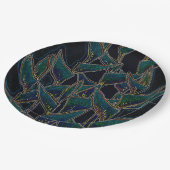 Heliconia rostrata tropische bloemen bloemenzwart papieren bordje (Gekanteld)