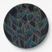 Heliconia rostrata tropische bloemen bloemenzwart papieren bordje (Voorkant)