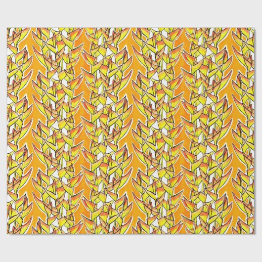 Heliconia Tropical Botanical Bold Floral Pattern Cadeaupapier (Vlak)