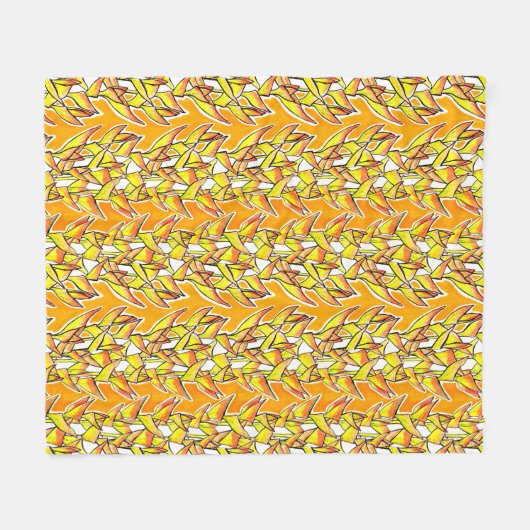 Heliconia Tropical Botanical Bold Floral Pattern Fleece Deken (Voorkant (Horizontaal))