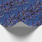 Heliconia Tropisch Abstract bloemmotief Violet Cadeaupapier (Hoek)