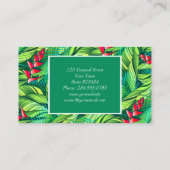 Heliconia tropische floraal visitekaartje (Achterkant)