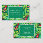 Heliconia tropische floraal visitekaartje (Voorkant / Achterkant)