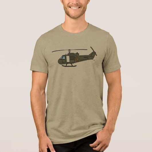 Helicopter Army UH1 HUEY Tri-Blend Shirt (Voorkant)
