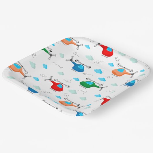 Helicopter  papieren bordje (Gebogen)