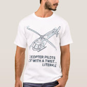 Helicopter Rotor System Blueprint – Pilot Humor T-shirt (Voorkant)