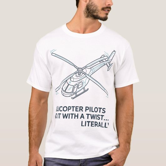 Helicopter Rotor System Blueprint – Pilot Humor T-shirt (Voorkant)