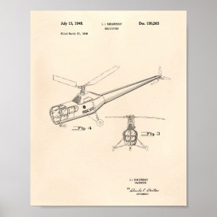 Helikopter 1948 oude patentart poster