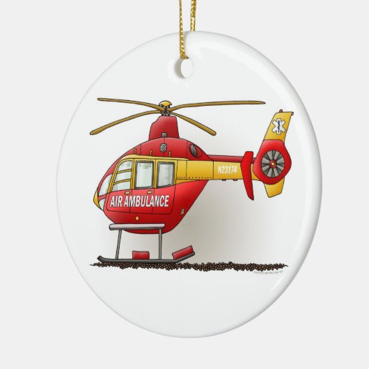 Helikopter Ambulance Air Ambulance Ornamance Keramisch Ornament (Links)