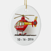 Helikopter Ambulance Air Ambulance Ornamance Keramisch Ornament (Rechts)