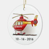 Helikopter Ambulance Air Ambulance Ornamance Keramisch Ornament (Links)