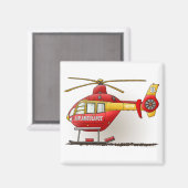 Helikopter Ambulance Square Magnet (Voorkant / Achterkant)