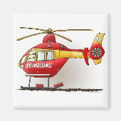 Helikopter Ambulance Square Magnet (Voorkant)