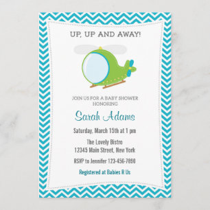 Helikopter Baby shower uitnodiging