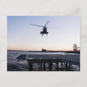 Helikopter bij Paulus Hook Heliport, Jersey City Briefkaart