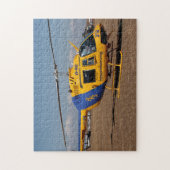 Helikopter (blauw en geel) legpuzzel (Verticaal)