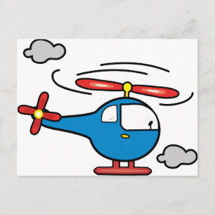 Helikopter Blue en Red Briefkaart