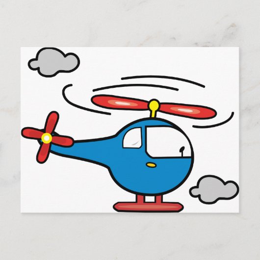Helikopter Blue en Red Briefkaart (Voorkant)