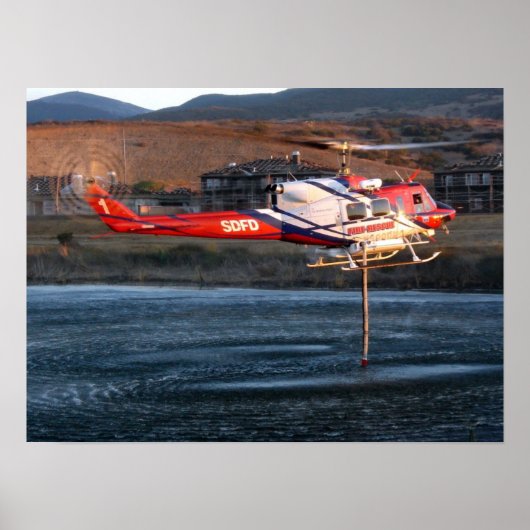 Helikopter brandbestrijding San Diego Poster (Voorkant)