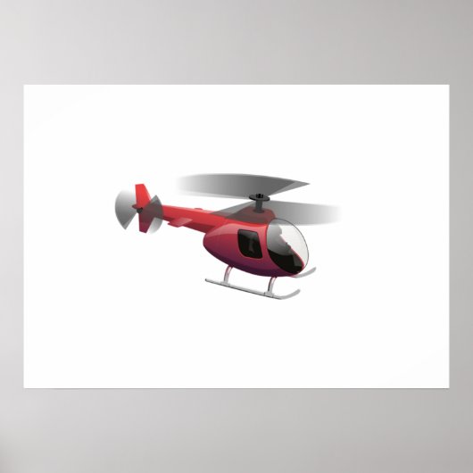 Helikopter Cartoon Poster (Voorkant)