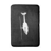 Helikopter Chopper Silhouette Flying Black Badmat (Voorkant Verticaal)