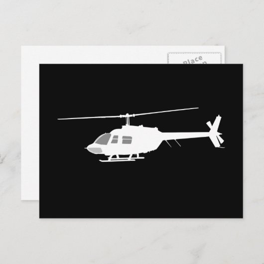 Helikopter Chopper Silhouette Flying Black Decor Briefkaart (Voorkant / Achterkant)