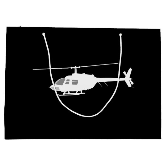 Helikopter Chopper Silhouette Flying Black Groot Cadeauzakje (Achterkant)