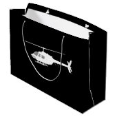 Helikopter Chopper Silhouette Flying Black Groot Cadeauzakje (Achterkant Gekanteld)