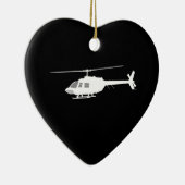 Helikopter Chopper Silhouette Flying Black Keramisch Ornament (Rechts)
