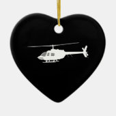 Helikopter Chopper Silhouette Flying Black Keramisch Ornament (Voorkant)