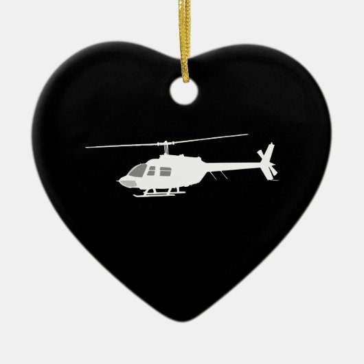 Helikopter Chopper Silhouette Flying Black Keramisch Ornament (Voorkant)
