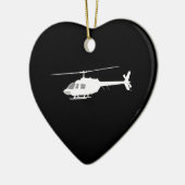 Helikopter Chopper Silhouette Flying Black Keramisch Ornament (Links)