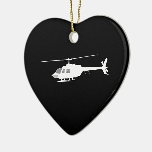 Helikopter Chopper Silhouette Flying Black Keramisch Ornament (Links)